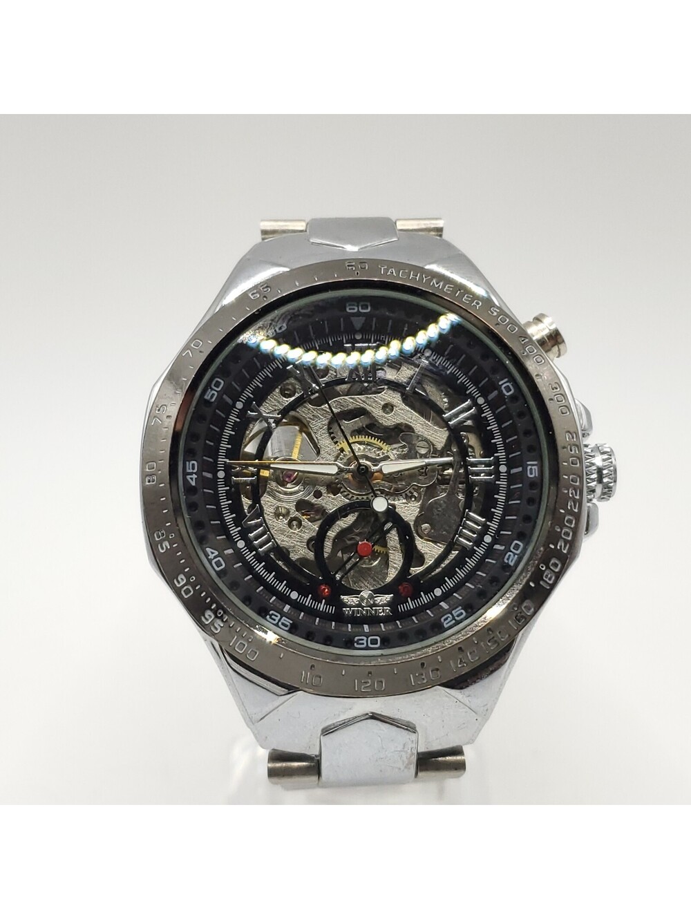 Winner Mens Automatic 44mm Watch TM432 Running Please Read 6.5"